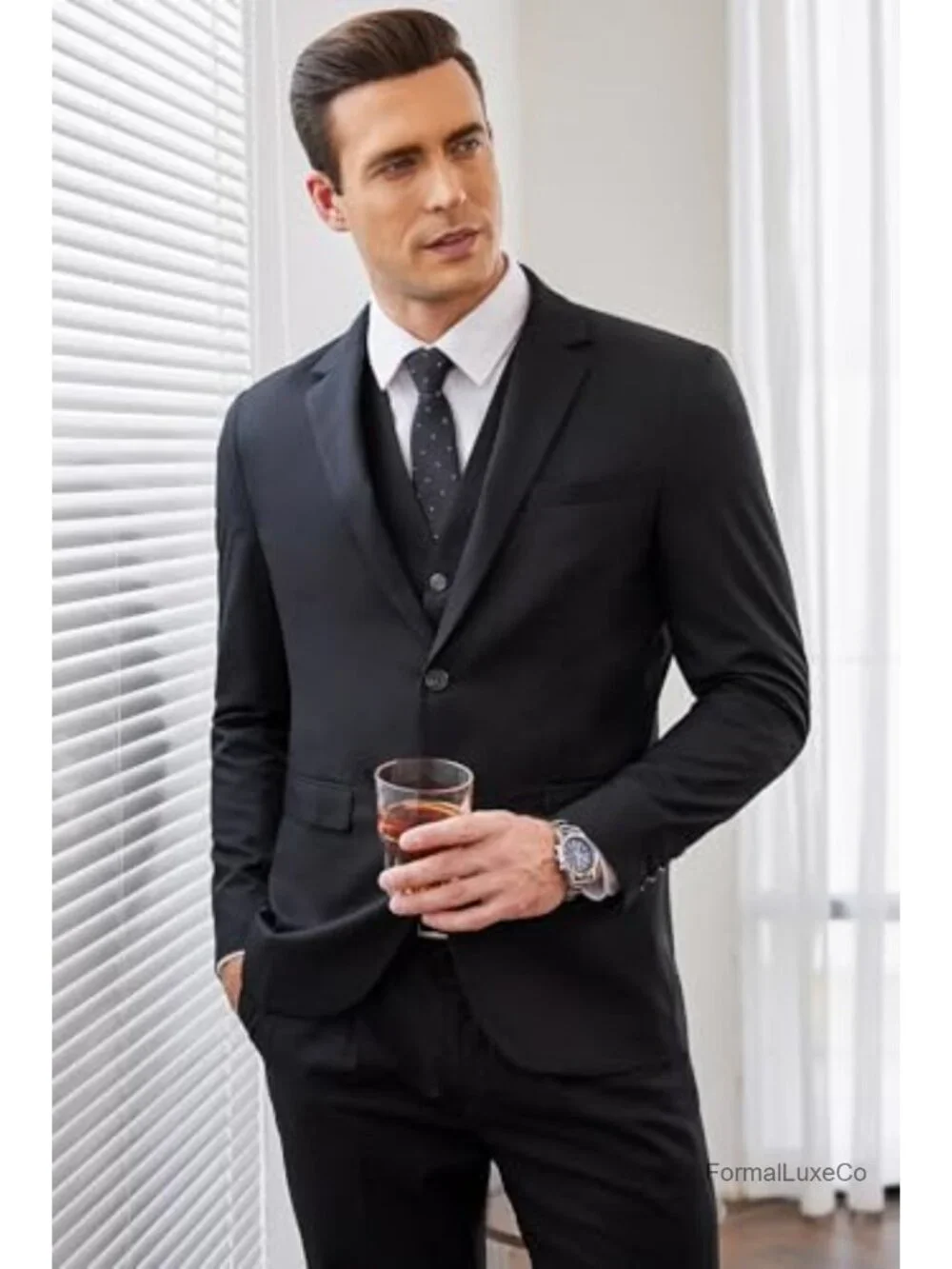 Men's 2pc Classic Dress Suit Set Wedding Prom Tuxedo Blazer